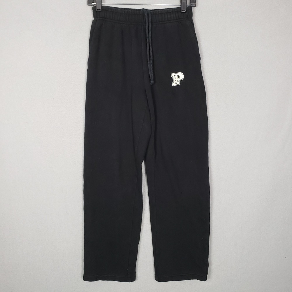 Victoria's Secret PINK Straight Leg Sweat Pants Black Baggy Loungewear Size XS